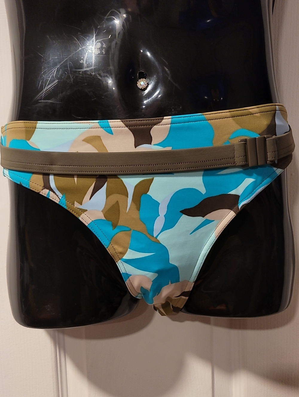 Freya Blue Turquoise and Olive Bikini Bottom - Picture 2 of 5